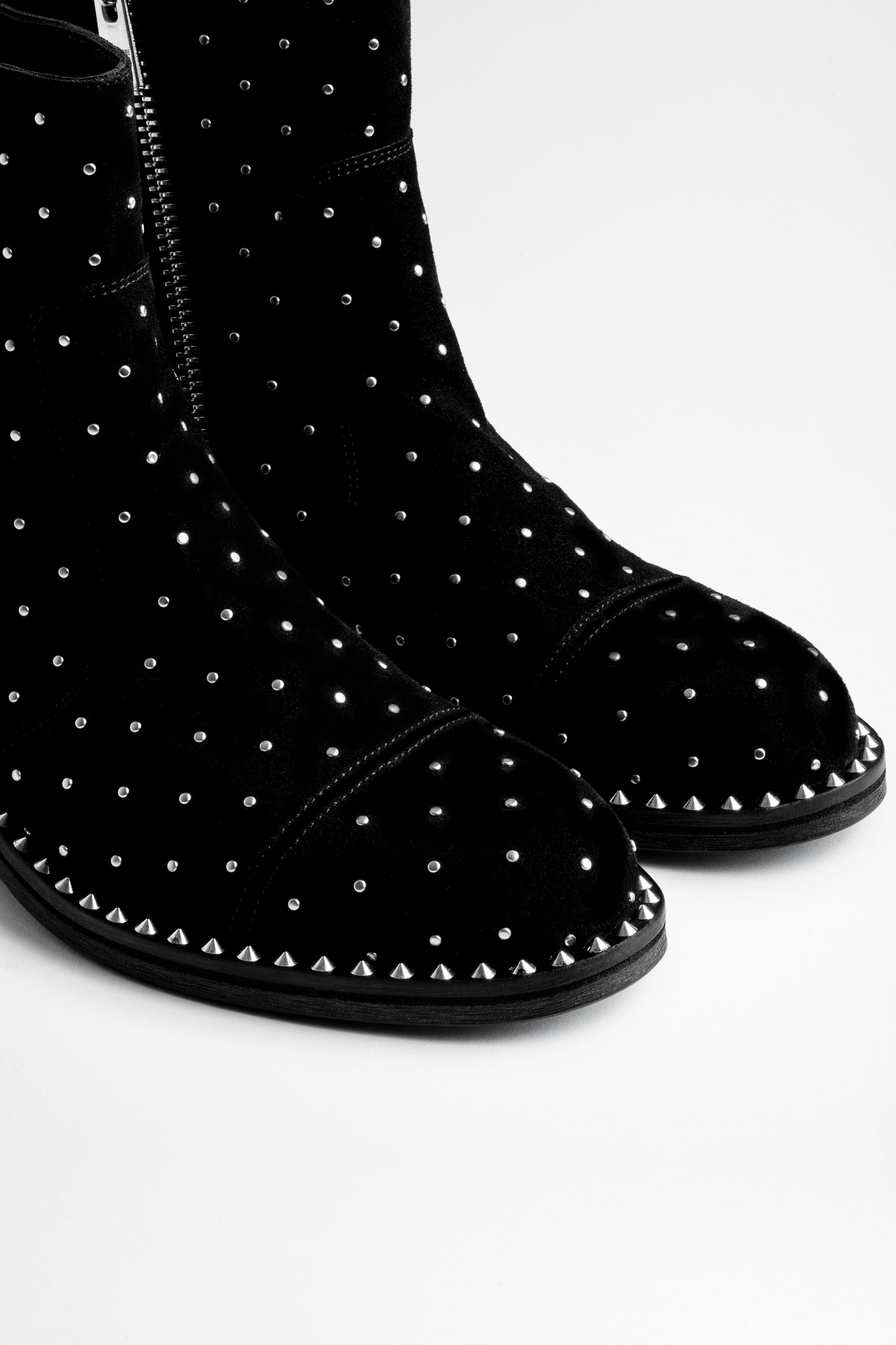 Botines Empress Studs Suede - Botines negros de ante con tachuelas de mujer